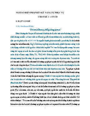 Một số biện pháp rèn kỹ năng tự phục vụ cho trẻ 3-4 tuổi