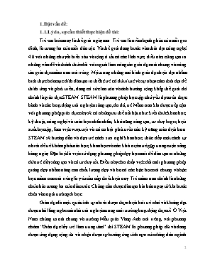 Một số biện pháp ứng dụng phương pháp STEAM trong tổ chức hoạt động tạo hình cho trẻ lớp Lá 1 tại Trường mẫu giáo Vàng Anh