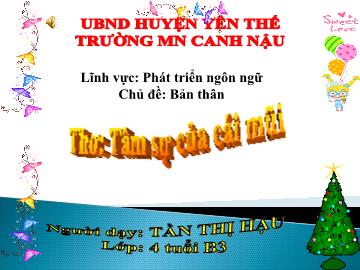 Bài giảng Mầm non Lớp Chồi - Chủ đề: Bản thân - Đề tài: Thơ Tâm sự của cái mũi - Tần Thị Hậu