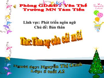 Bài giảng Mầm non Lớp Lá - Chủ đề: Bản thân - Đề tài: Thơ Tâm sự của cái mũi - Nguyễn Thị Oanh