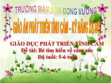 Bài giảng Mầm non Lớp Lá - Đề tài: Bé tìm hiểu về cảm xúc - Trường Mầm non Đồng Vương