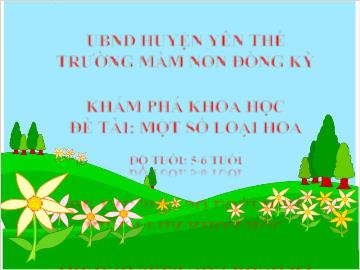 Bài giảng Mầm non Lớp Lá - Đề tài: Một số loài hoa - Trường Mầm non Đồng Kỳ