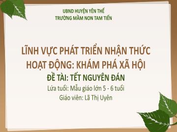 Bài giảng Mầm non Lớp Lá - Đề tài: Tết Nguyên Đán - Lã Thị Uyên