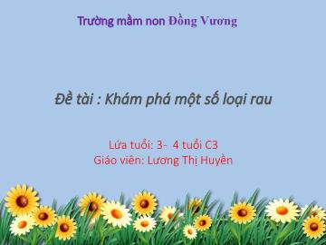 Bài giảng Mầm non Lớp Mầm - Đề tài: Khám phá 1 số loại rau - Lương Thị Huyền