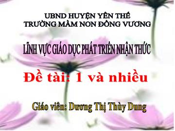 Bài giảng Mầm non Lớp Nhà trẻ - Đề tài: 1 và nhiều - Dương Thị Thùy Dung
