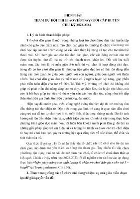 Biện pháp nâng cao chất lượng tổ chức trò chơi dân gian cho trẻ 5–6 tuổi
