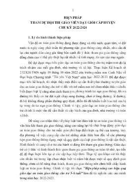 Biện pháp nâng cao hiệu quả giáo dục an toàn giao thông cho trẻ 5-6 tuổi