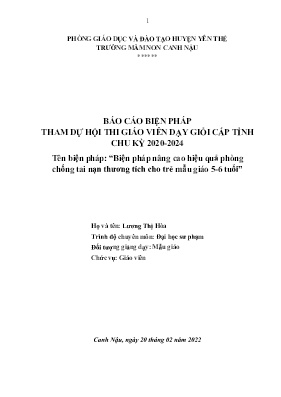 Biện pháp nâng cao hiệu quả phòng chống tai nạn thương tích cho trẻ mẫu giáo 5-6 tuổi