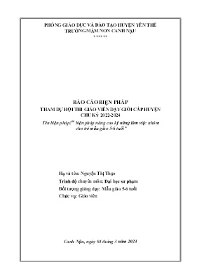 Biện pháp nâng cao kỹ năng làm việc nhóm cho trẻ mẫu giáo 5-6 tuổi