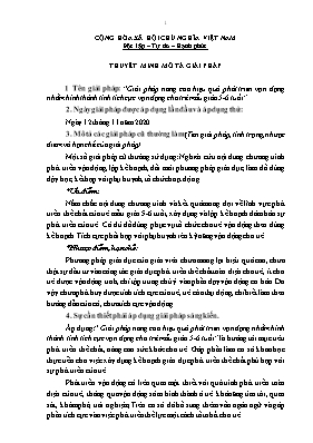 Giải pháp nâng cao hiệu quả phát triển vận động nhằm hình thành tính tích cực vận động cho trẻ mẫu giáo 5-6 tuổi