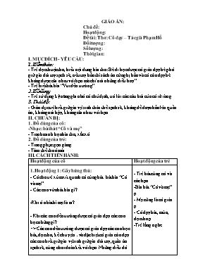 Giáo án Mầm non Khối Chồi - Đề tài: Thơ Cô dạy