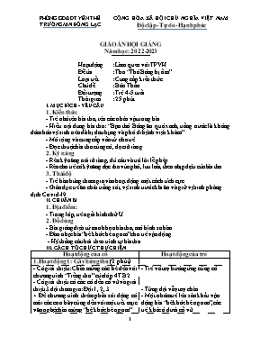 Giáo án Mầm non Lớp Chồi - Chủ đề: Bản Thân - Đề tài: Thơ Thỏ Bông bị ốm - Năm học 2022-2023 - Trường Mầm non Đồng Lạc
