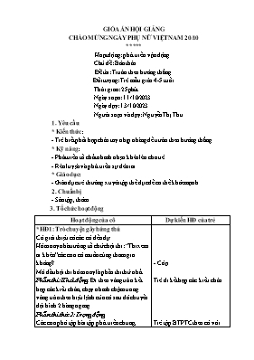 Giáo án Mầm non Lớp Chồi - Chủ đề: Bản thân - Đề tài: Trườn theo hướng thẳng - Năm học 2023-2024 - Nguyễn Thị Thu