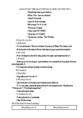 Giáo án Mầm non Lớp Chồi - Chủ đề: Gia đình - Đề tài: Thơ Em yêu nhà em - Năm học 2021-2022 - Tần Thị Hậu