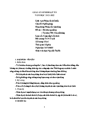 Giáo án Mầm non Lớp Chồi - Chủ đề: Nghề nghiệp - Đề tài: Bò chui qua ống. Trò chơi vận động Chuyền bóng - Năm học 2021-2022 - Nguyễn Thị Hà