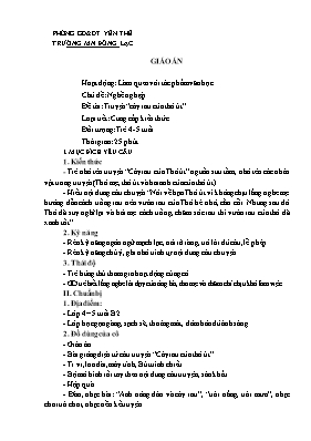 Giáo án Mầm non Lớp Chồi - Chủ đề: Nghề nghiệp - Đề tài: Truyện Cây rau của thỏ út - Trường Mầm non Đồng Lạc