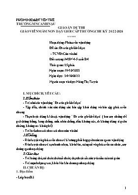 Giáo án Mầm non Lớp Chồi - Đề tài: Đi trên ghế thể dục. Trò chơi vận động Cáo và thỏ - Năm học 2022-2023 - Nông Thị Tuyên