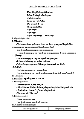 Giáo án Mầm non Lớp Lá - Chủ đề: Gia đình - Đề tài: Khám phá 5 giác quan - Tần Thị Hậu