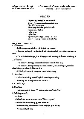 Giáo án Mầm non Lớp Lá - Chủ đề: Giao thông - Đề tài: Trò chơi với nhóm chữ cái p, q - Lương Thị Hòa