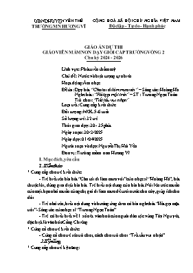 Giáo án Mầm non Lớp Lá - Chủ đề: Nước và hiện tượng tự nhiên - Đề tài: Dạy hát Cho tôi đi làm mưa với. Nghe hát Hát gọi mặt trời. Trò chơi Tiết tấu vui nhộn - Năm học 2024-2025 - Nguyễn Thị Hải Yến