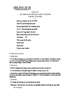 Giáo án Mầm non Lớp Lá - Chủ đề: Quê hương đất nước - Đề tài: Bỏ rác đúng nơi quy định - Trường Mầm non Canh Nậu
