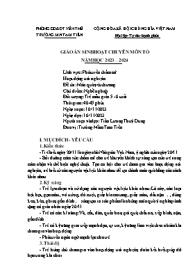 Giáo án Mầm non Lớp Lá - Chủ điểm: Nghề nghiệp - Đề tài: Món quà yêu thương - Năm học 2023-2024 - Trần Lương Thùy Dung
