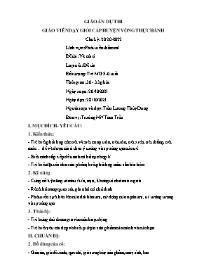 Giáo án Mầm non Lớp Lá - Đề tài: Vẽ cái ô tô - Năm học 2021-2022 - Trần Lương Thùy Dung