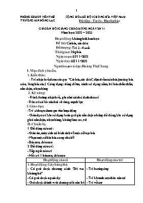 Giáo án Mầm non Lớp Mầm - Đề tài: Cái bát, cái thìa - Năm học 2022-2023 - Hoàng Thị Chang
