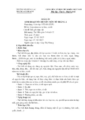 Giáo án Steam Mầm non Lớp Mầm - Chủ đề: Thế giới thực vật - Đề tài: Làm nộm rau xu hào, cà rốt - Năm học 2024-2025 - Giáp Thị Nhung