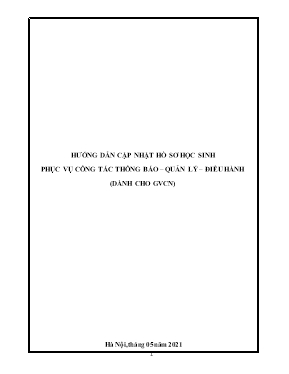 Hướng dẫn cập nhật hồ sơ học sinh phục vụ công tác thông báo, quản lí, điều hành (Dành cho Giáo viên chủ nhiệm)