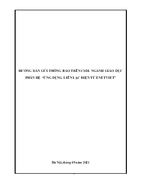 Hướng dẫn gửi thông báo trên cơ sở dữ liệu ngàng giáo dục phân hệ Ứng dụng liên lạc điện tử Enetviet