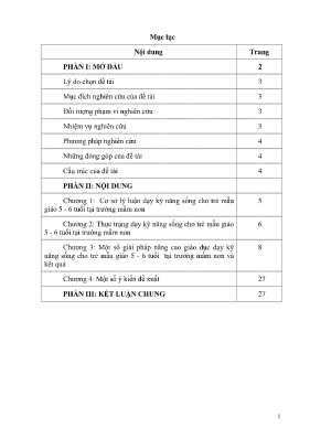 Một số biện pháp dạy kỹ năng sống cho trẻ mẫu giáo 5 - 6 tuổi tại trường mầm non