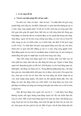 Một số biện pháp phát huy tính tích cực chủ động khi tham gia hoạt động ngoài trời của trẻ mẫu giáo 4 - 5 tuổi trong trường mầm non