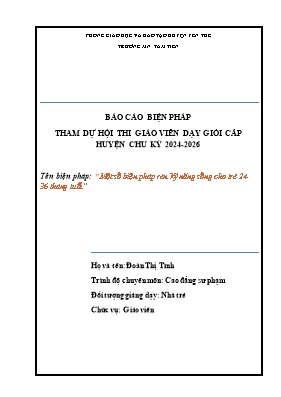 Một số biện pháp rèn kỹ năng sống cho trẻ 24-36 tháng tuổi