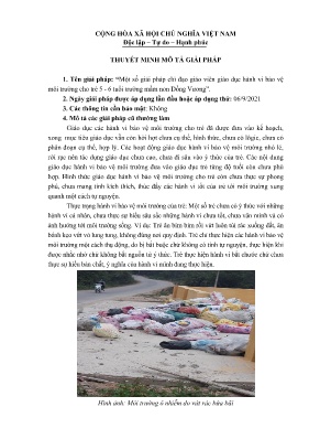 Một số giải pháp chỉ đạo giáo viên giáo dục hành vi bảo vệ môi trường cho trẻ 5 - 6 tuổi trường mầm non Đồng Vương