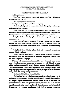 Một số giải pháp giáo dục kỹ năng tự bảo vệ bản thân phòng tránh tai nạn cho trẻ mẫu giáo 3-4 tuổi