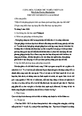 Một số Giải pháp giúp trẻ tích cực tham gia hoạt động giáo dục thể chất
