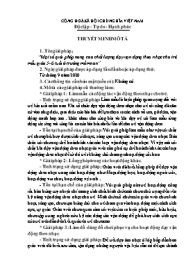 Một số giải pháp nâng cao chất lượng dạy vận động theo nhạc cho trẻ mẫu giáo 5-6 tuổi ở trường mầm non