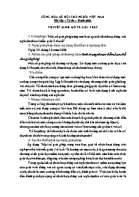 Một số giải pháp nâng cao hiệu quả tổ chức hoạt động trải nghiệm cho trẻ mẫu giáo 5-6 tuổi