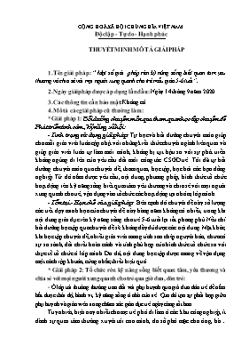 Một số giải pháp rèn kỹ năng sống biết quan tâm yêu thương và chia sẻ với mọi người xung quanh cho trẻ mẫu giáo 5-6 tuổi