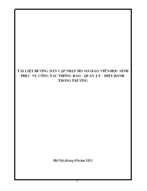 Tài liệu hướng dẫn cập nhật hồ sơ giáo viên, học sinh phục vụ công tác thông báo, quản lí, điều hành trong trường