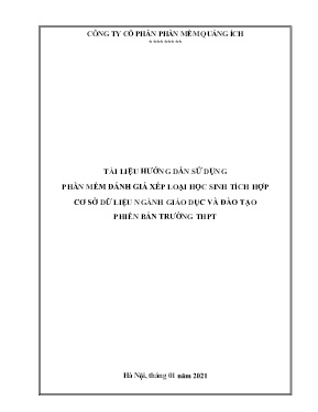 Tài liệu hướng dẫn sử dụng phần mềm đánh giá xếp loại học sinh tích hợp cơ sở dữ liệu ngành giáo dục và đào tạo phiên bản trường THPT