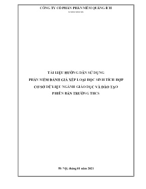 Tài liệu hướng dẫn sử dụng phần mềm đánh giá xếp loại học sinh tích hợp cơ sở dữ liệu ngành giáo dục và đào tạo phiên bản trường THCS